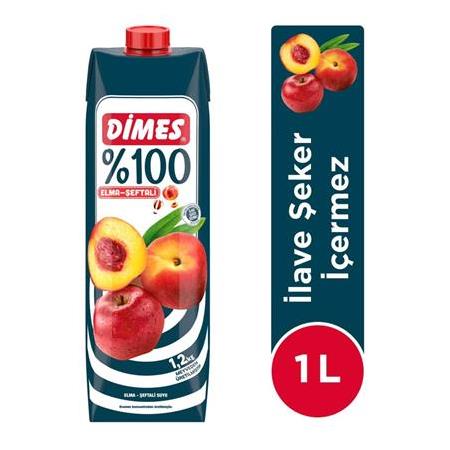 Dimes %100 Elma Şeftali Meyve Suyu 1 Lt X 6 Adet