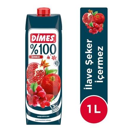 Dimes %100 Kırmızı Karışık Meyve Suyu 1 Lt