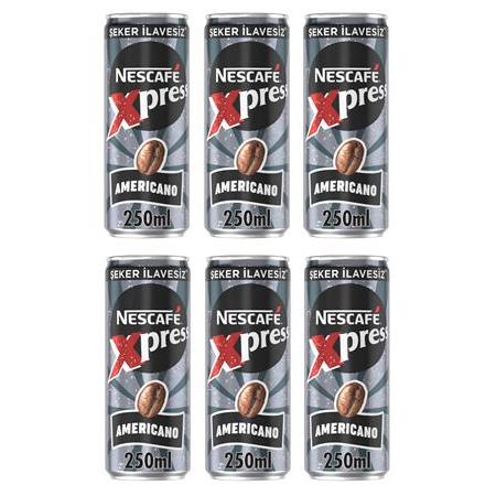 Nescafe Xpress Americano Şekersiz Soğuk Kahve 250 Ml X 6 Adet